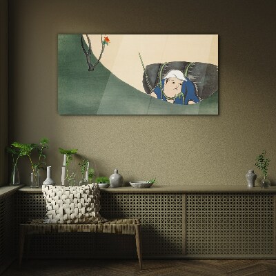 Schilderij op glas Verloren in het groen