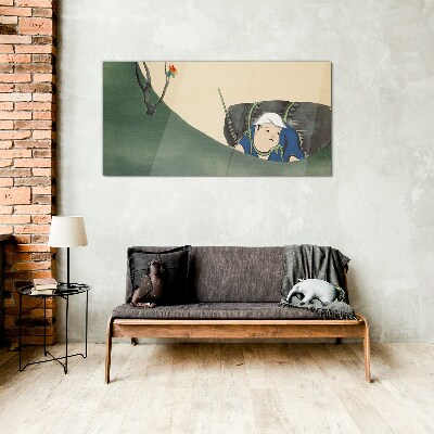 Schilderij op glas Verloren in het groen