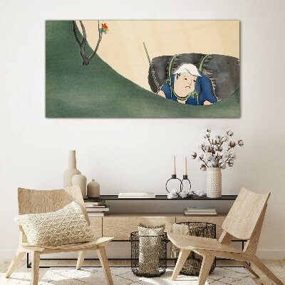 Schilderij op glas Verloren in het groen