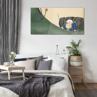 Schilderij op glas Verloren in het groen