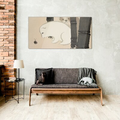 Schilderij op glas Ontmoeting in het bos