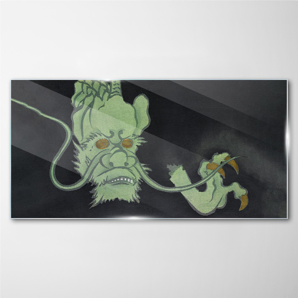 Schilderij op glas Draak in het donker