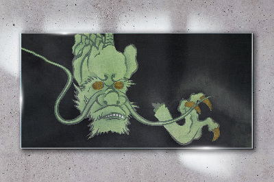 Schilderij op glas Draak in het donker