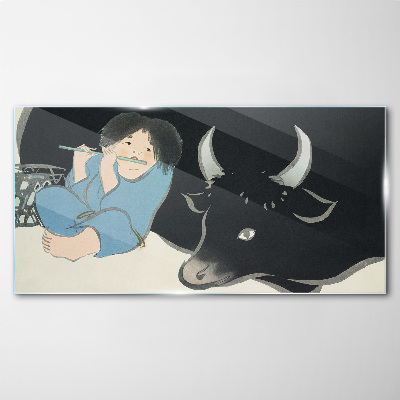 Schilderij op glas Jeugd met vee