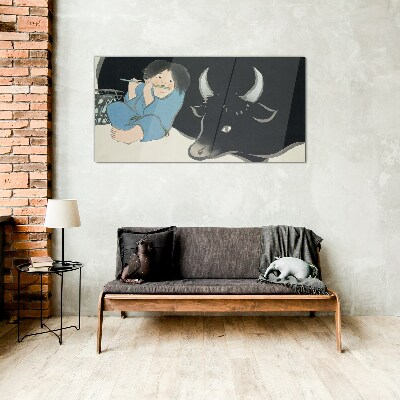 Schilderij op glas Jeugd met vee