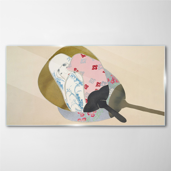 Glas foto Abstracte harmonie van vormen en kleuren