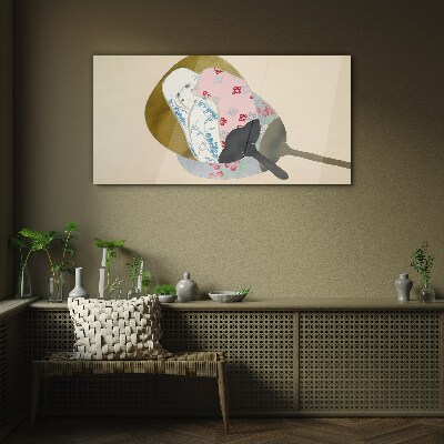 Glas foto Abstracte harmonie van vormen en kleuren