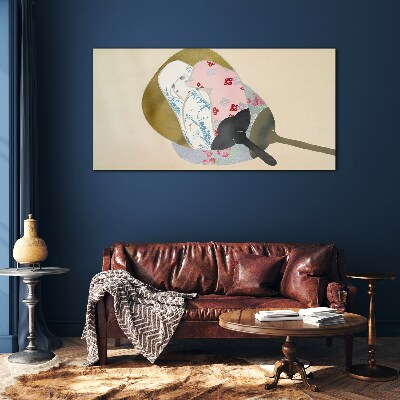 Glas foto Abstracte harmonie van vormen en kleuren