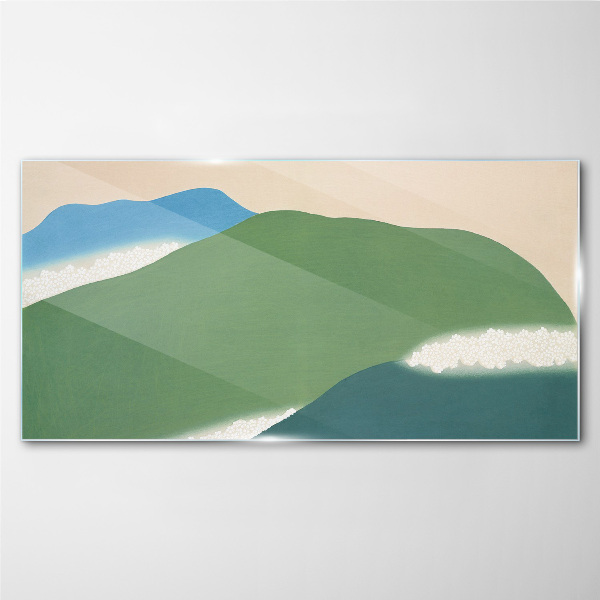 Glas foto Golven en heuvels in harmonie