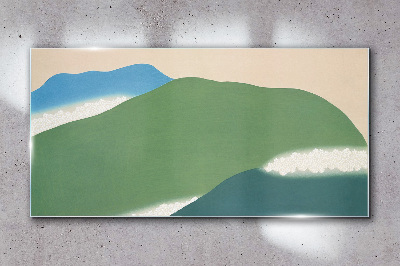 Glas foto Golven en heuvels in harmonie