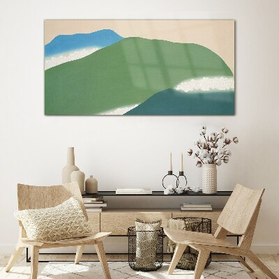 Glas foto Golven en heuvels in harmonie