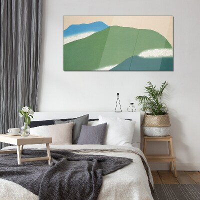 Glas foto Golven en heuvels in harmonie