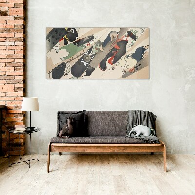 Schilderij op glas Dansende dieren in beweging