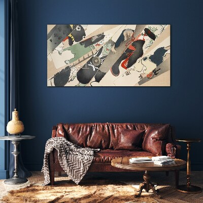 Schilderij op glas Dansende dieren in beweging