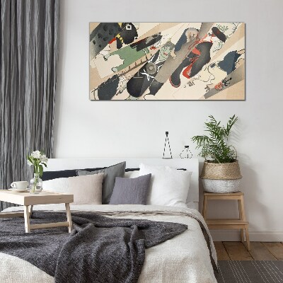 Schilderij op glas Dansende dieren in beweging