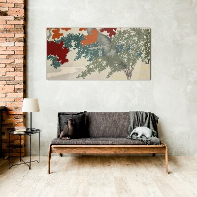 Schilderij op glas Herfstbladeren in het landschap