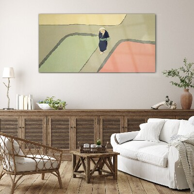 Foto op glas Een wandeling door het kleurrijke kruispunt