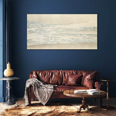 Schilderij op glas Golven op een kalme achtergrond