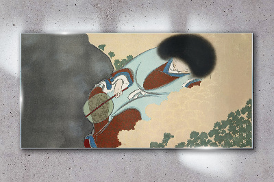 Foto op glas Een winterwandeling in traditionele stijl