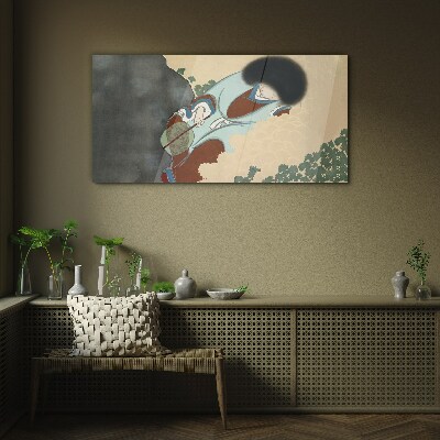 Foto op glas Een winterwandeling in traditionele stijl