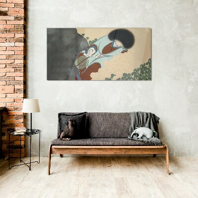 Foto op glas Een winterwandeling in traditionele stijl