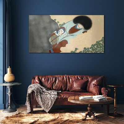 Foto op glas Een winterwandeling in traditionele stijl