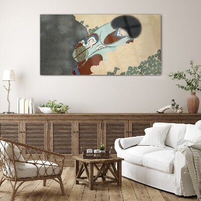 Foto op glas Een winterwandeling in traditionele stijl