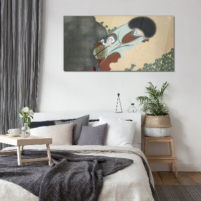 Foto op glas Een winterwandeling in traditionele stijl