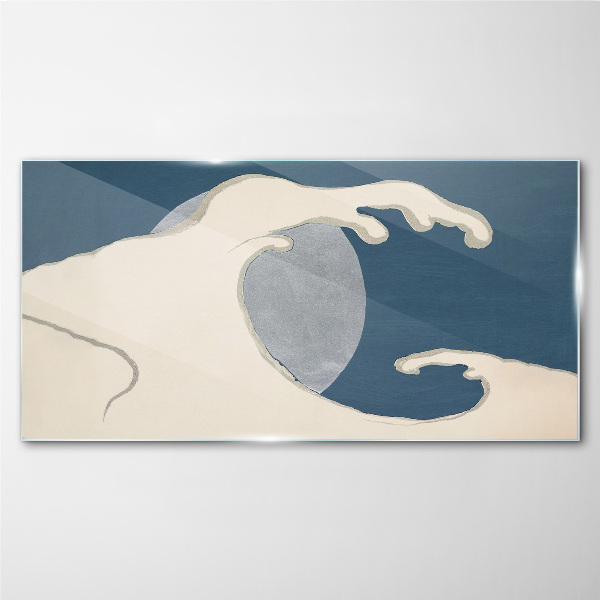 Glas foto Een golf in het maanlicht