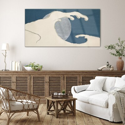 Glas foto Een golf in het maanlicht