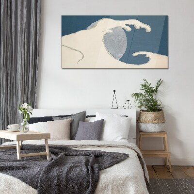 Glas foto Een golf in het maanlicht