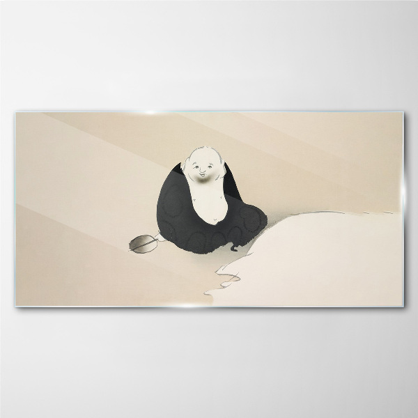 Foto op glas Een stil moment in een monochrome ruimte