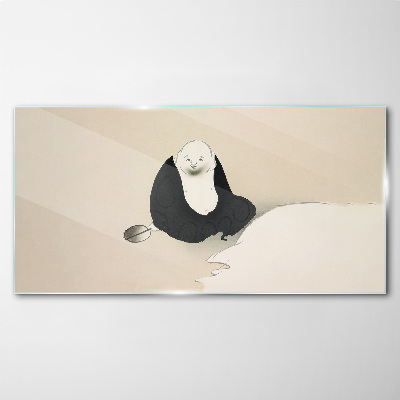 Foto op glas Een stil moment in een monochrome ruimte