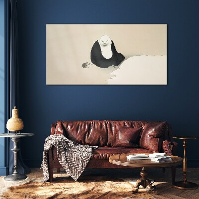 Foto op glas Een stil moment in een monochrome ruimte