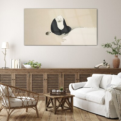 Foto op glas Een stil moment in een monochrome ruimte