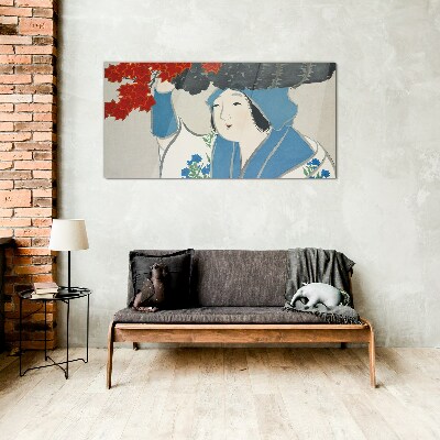 Glas foto Vreugde tussen de herfstbladeren