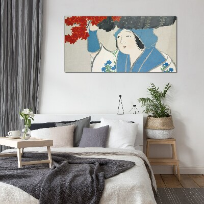 Glas foto Vreugde tussen de herfstbladeren