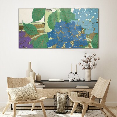 Foto op glas Bloemencomposities in pastelkleuren