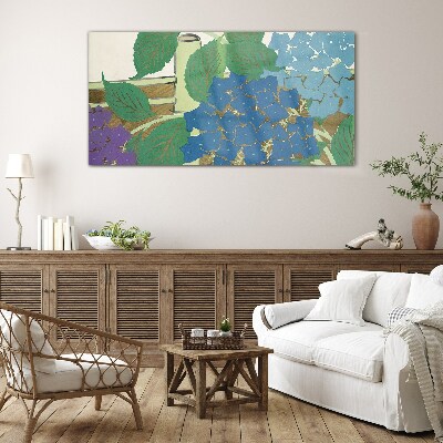 Foto op glas Bloemencomposities in pastelkleuren