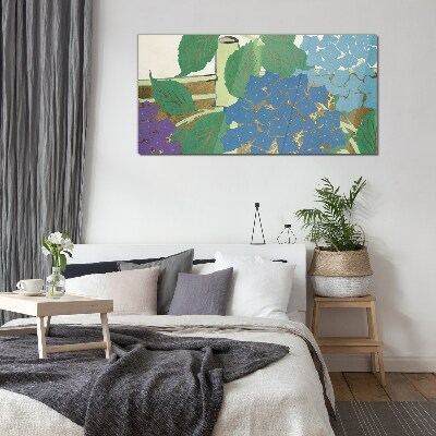 Foto op glas Bloemencomposities in pastelkleuren