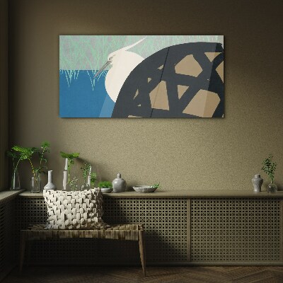 Glas foto Een vogel in het landschap