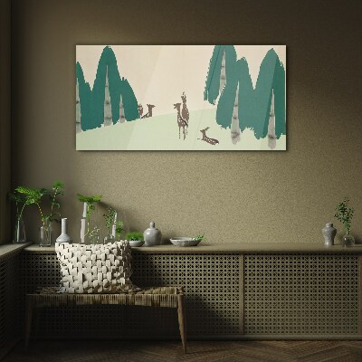 Glas foto Boshert tegen de achtergrond van bomen