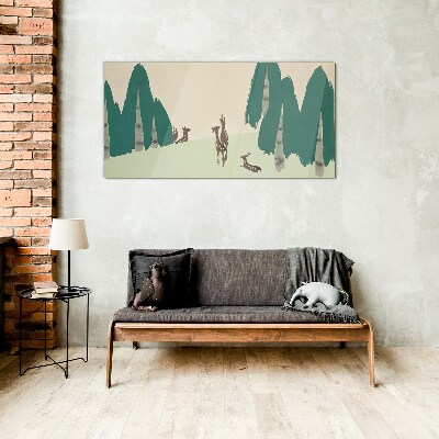 Glas foto Boshert tegen de achtergrond van bomen