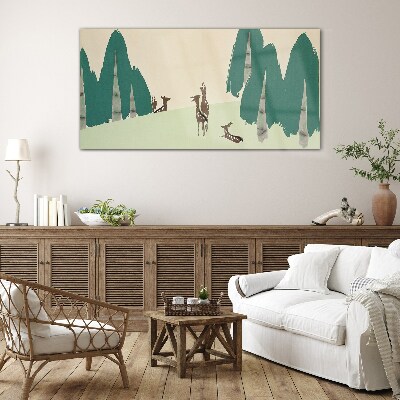 Glas foto Boshert tegen de achtergrond van bomen