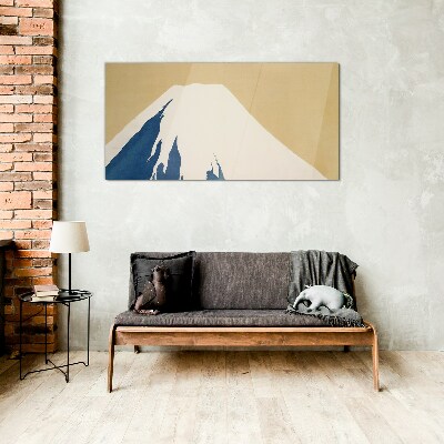 Glas foto Een berg in blauwe warmte