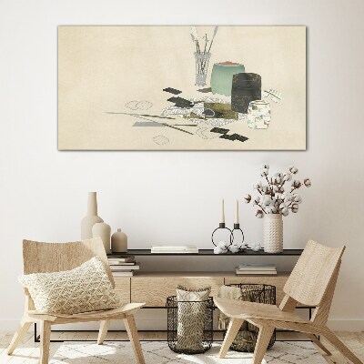 Glas foto Een minimalistische compositie met keramiek