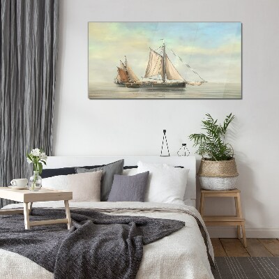 Glas foto Een rustige ochtend op het water