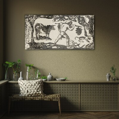 Glas foto Pastorale scène met vee