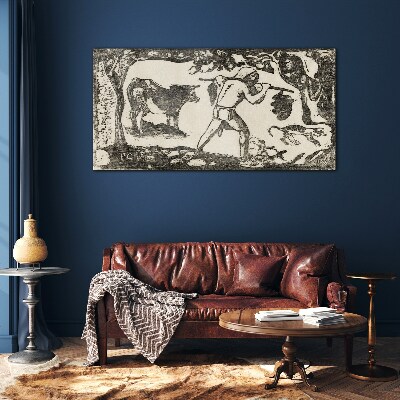 Glas foto Pastorale scène met vee