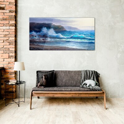 Glas foto Kalme oceaan golven